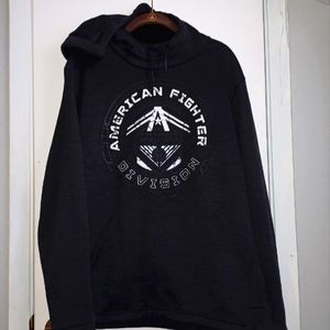 American fighter hoodie (pullover) Size-Large Color-Black
